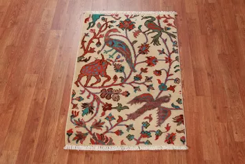 Animals Pictorial Wool Kazak Oriental Foyer Rug 2x3