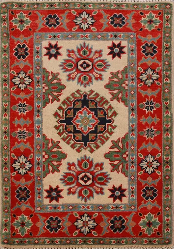 Traditional Wool Kazak Oriental Foyer Rug 2x3