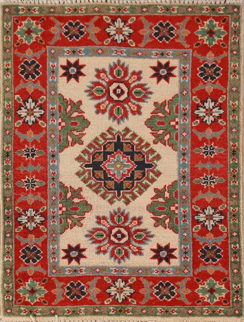 Handmade Wool Kazak Oriental Accent Rug 2x3