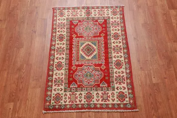 Traditional Red Kazak Oriental Foyer Rug 2x3