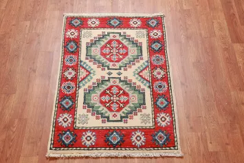 Traditional Wool Kazak Oriental Foyer Rug 2x3