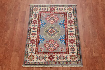 Handmade Gray Kazak Oriental Accent Rug 2x3