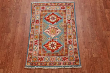 Wool Geometric Kazak Oriental Accent Rug 2x3