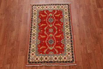 Handmade Red Kazak Oriental Accent Rug 2x3