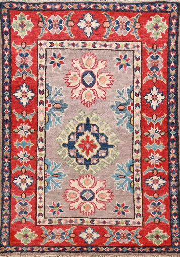 Wool Geometric Kazak Oriental Accent Rug 2x3