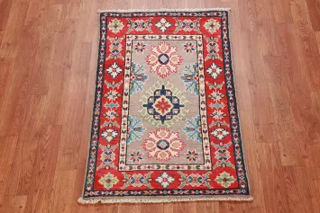 Wool Geometric Kazak Oriental Accent Rug 2x3