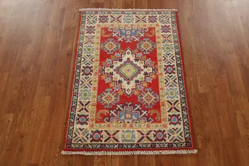 Handmade Red Kazak Oriental Accent Rug 2x3