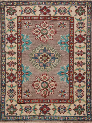 Wool Geometric Kazak Oriental Accent Rug 2x3