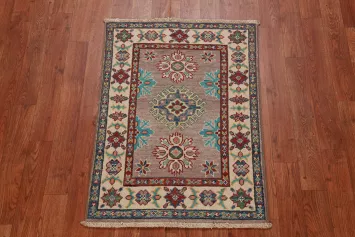 Wool Geometric Kazak Oriental Accent Rug 2x3