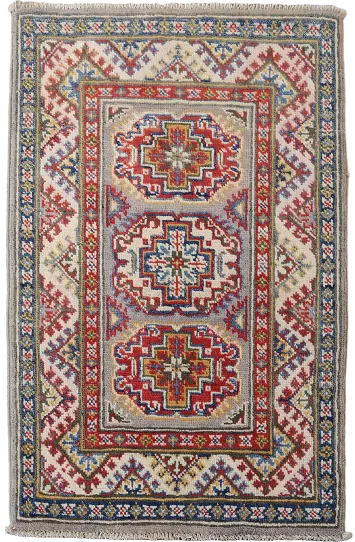 Wool Geometric Kazak Oriental Accent Rug 2x3