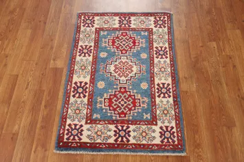 Traditional Blue Kazak Oriental Foyer Rug 2x3