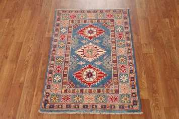 Wool Geometric Kazak Oriental Accent Rug 2x3