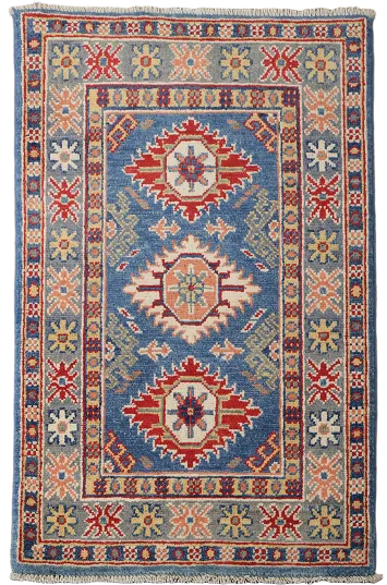 Wool Geometric Kazak Oriental Accent Rug 2x3
