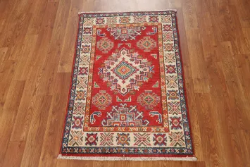 Traditional Red Kazak Oriental Foyer Rug 2x3