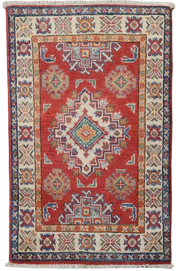 Traditional Red Kazak Oriental Foyer Rug 2x3