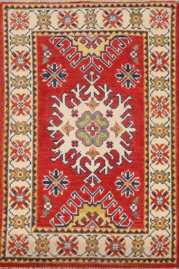 Traditional Red Kazak Oriental Foyer Rug 2x3