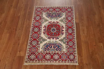 Wool Geometric Kazak Oriental Accent Rug 2x3