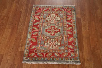 Traditional Wool Kazak Oriental Foyer Rug 2x3
