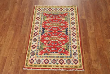 Traditional Wool Kazak Oriental Foyer Rug 2x3