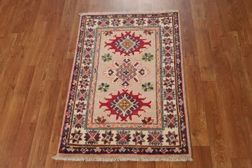 Wool Geometric Kazak Oriental Accent Rug 2x3