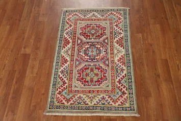 Traditional Wool Kazak Oriental Foyer Rug 2x3