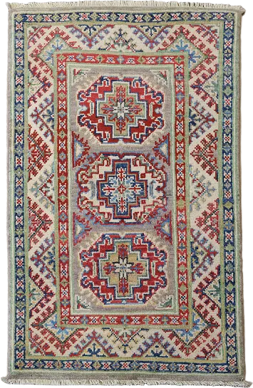 Traditional Wool Kazak Oriental Foyer Rug 2x3