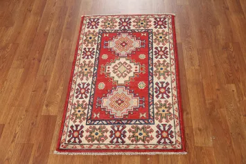 Traditional Wool Kazak Oriental Foyer Rug 2x3