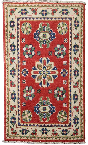 Traditional Wool Kazak Oriental Foyer Rug 2x3