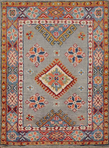 Traditional Wool Kazak Oriental Foyer Rug 2x3