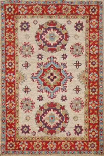 Wool Geometric Kazak Oriental Accent Rug 2x3