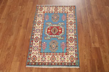 Traditional Blue Kazak Oriental Foyer Rug 2x3
