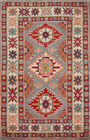 Handmade Wool Kazak Oriental Accent Rug 2x3