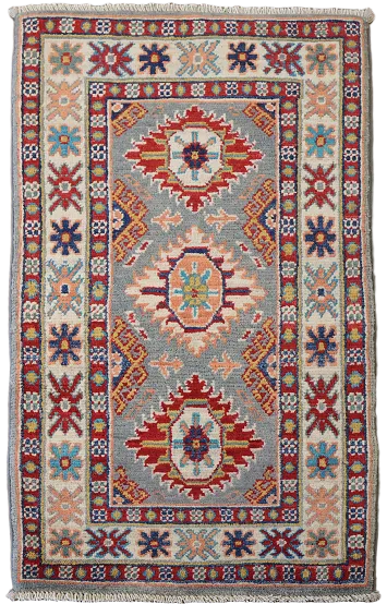 Handmade Wool Kazak Oriental Accent Rug 2x3