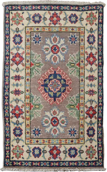 Traditional Wool Kazak Oriental Foyer Rug 2x3