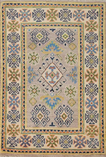 Traditional Wool Kazak Oriental Foyer Rug 2x3