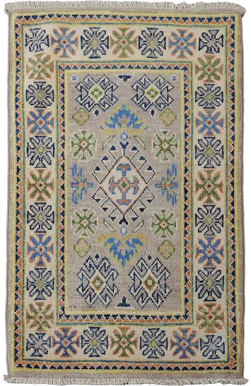 Traditional Wool Kazak Oriental Foyer Rug 2x3