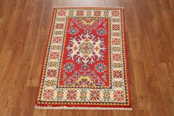 Handmade Red Kazak Oriental Accent Rug 2x3