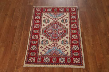 Traditional Wool Kazak Oriental Foyer Rug 2x3