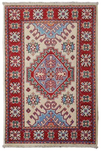 Traditional Wool Kazak Oriental Foyer Rug 2x3