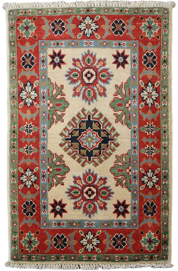 Handmade Wool Kazak Oriental Accent Rug 2x3
