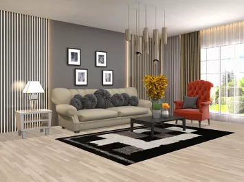 Contemporary Plush Shaggy Oriental Area Rug 5x8