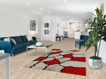 Contemporary Shaggy Oriental Area Rug 5x8