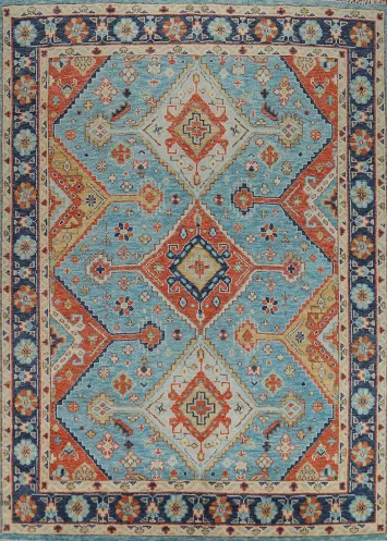 Light Blue Traditional Oushak Indian Area Rug 8x10