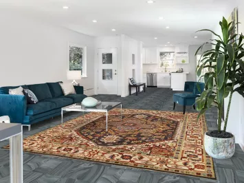 Charcoal Gray Wool Heriz Serapi Indian Area Rug 8x10