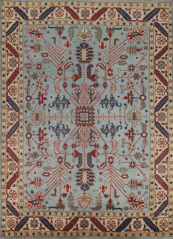 Light Blue Wool Heriz Serapi Indian Area Rug 8x10