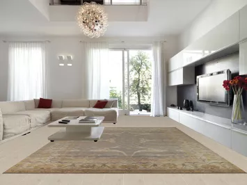 Handmade Gray Oushak Indian Large Rug 12x15