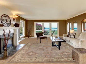 Floral Wool Gray Oushak Indian Area Rug 9x12