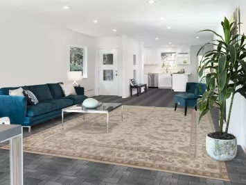 All-Over Ivory Floral Oushak Indian Area Rug 8x12