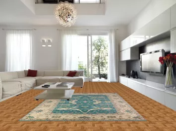 Teal Blue Handmade Oushak Indian Area Rug 9x12