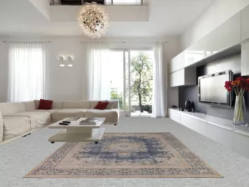 Blue Medallion Kerman Persian Area Rug 10x13